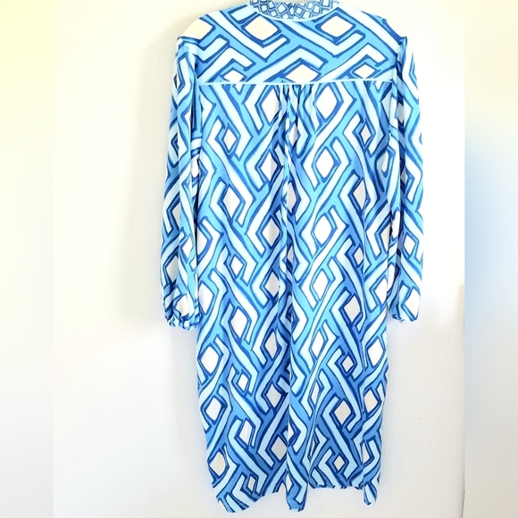 J. McLaughlin blue off-white Catalina cloth Emer dress NWT - Picture 5 of 7
